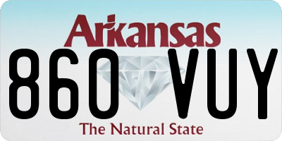 AR license plate 860VUY