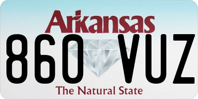 AR license plate 860VUZ