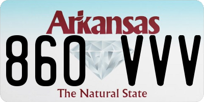 AR license plate 860VVV
