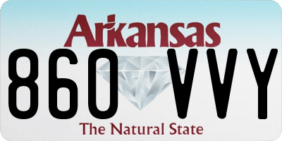AR license plate 860VVY
