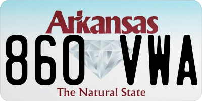 AR license plate 860VWA