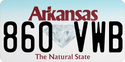 AR license plate 860VWB