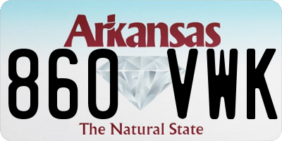 AR license plate 860VWK