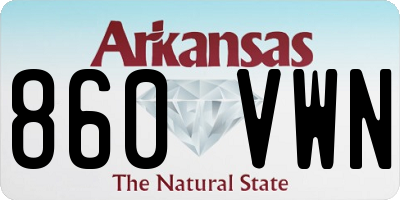 AR license plate 860VWN