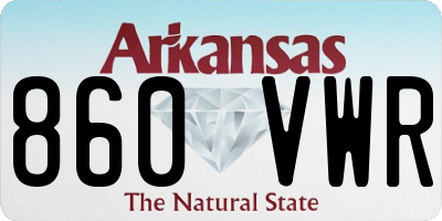 AR license plate 860VWR