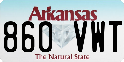 AR license plate 860VWT