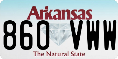 AR license plate 860VWW