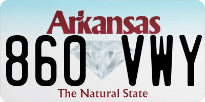 AR license plate 860VWY