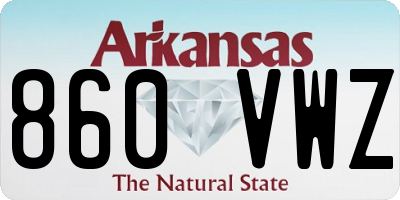 AR license plate 860VWZ