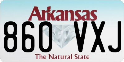 AR license plate 860VXJ