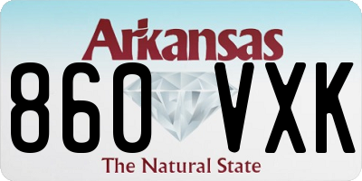 AR license plate 860VXK