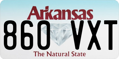 AR license plate 860VXT