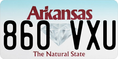 AR license plate 860VXU