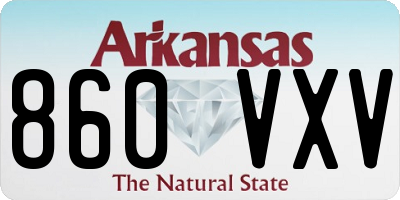 AR license plate 860VXV