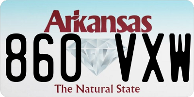 AR license plate 860VXW
