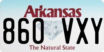 AR license plate 860VXY