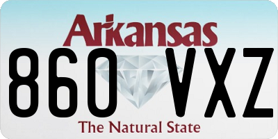AR license plate 860VXZ