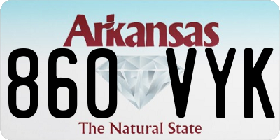 AR license plate 860VYK