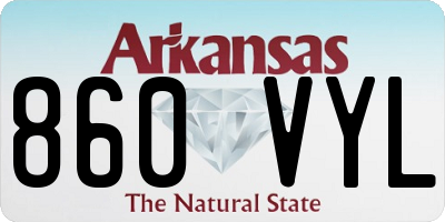AR license plate 860VYL