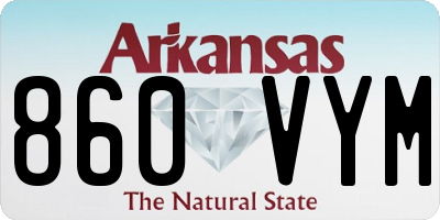AR license plate 860VYM
