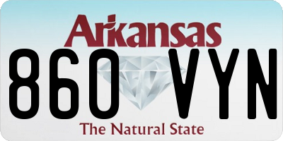 AR license plate 860VYN
