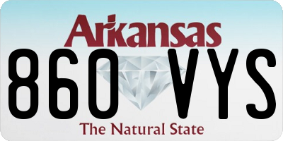 AR license plate 860VYS