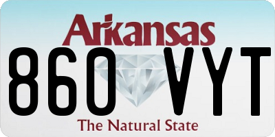 AR license plate 860VYT