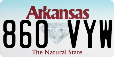 AR license plate 860VYW