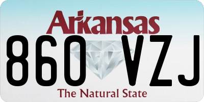 AR license plate 860VZJ