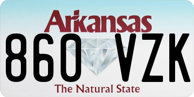 AR license plate 860VZK
