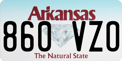 AR license plate 860VZO