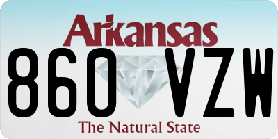 AR license plate 860VZW