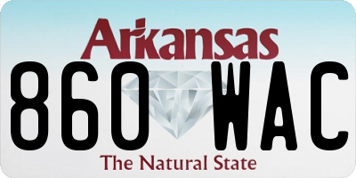 AR license plate 860WAC