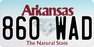 AR license plate 860WAD