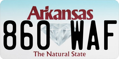 AR license plate 860WAF