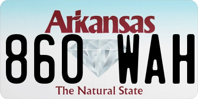 AR license plate 860WAH