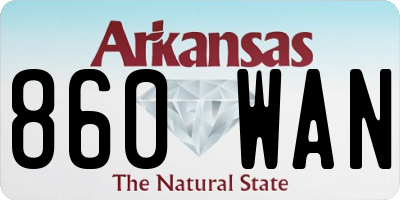 AR license plate 860WAN