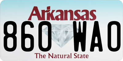 AR license plate 860WAO