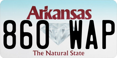 AR license plate 860WAP