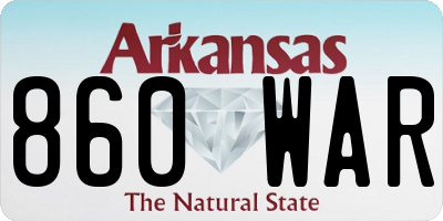 AR license plate 860WAR