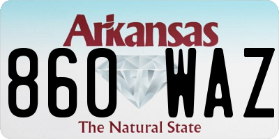 AR license plate 860WAZ