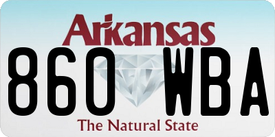 AR license plate 860WBA