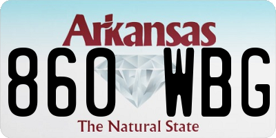 AR license plate 860WBG