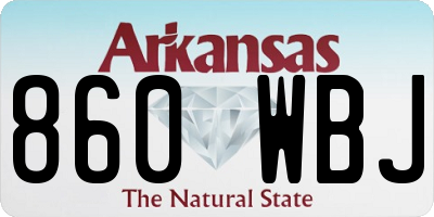 AR license plate 860WBJ