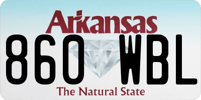 AR license plate 860WBL