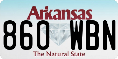 AR license plate 860WBN