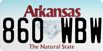 AR license plate 860WBW