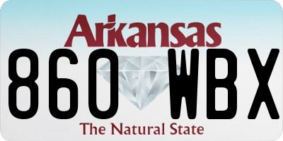AR license plate 860WBX