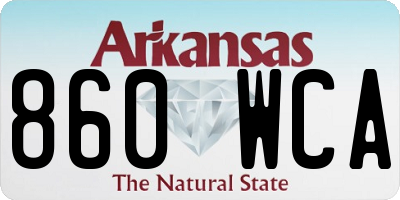 AR license plate 860WCA