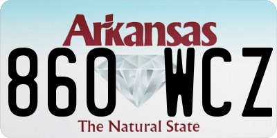 AR license plate 860WCZ